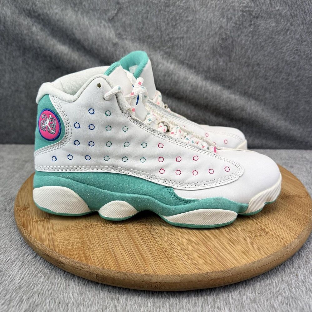 Jordan Air Jordan 13 Retro Shoes Womens Size 7 White Teal Sneakers 310004-166